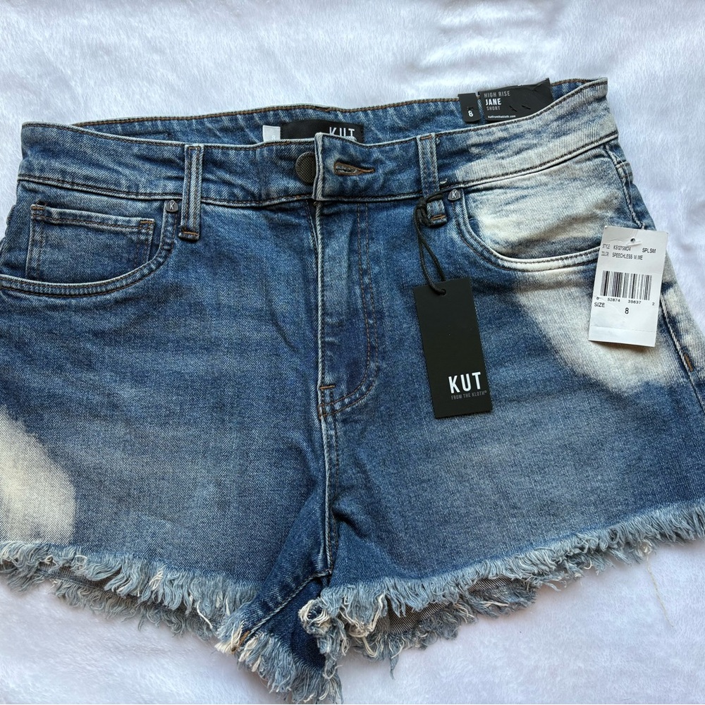 Kut from the Kloth Distressed Blue Denim Shorts